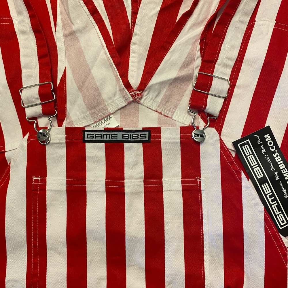 Game Bibs. Red White. Unisex Large. New with Tags